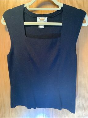 Talbots Black Square-Neck Sleeveless Shell